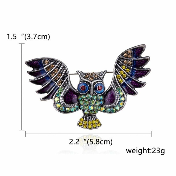 Colorful Owl Brooch - Picture 5 of 5